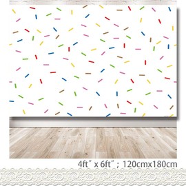 Rcoaror White Confetti Backdrop Donut Grow Up Baby Shower Photo Background Donut Birthday Party Banner Baby Kids Newborn Sprinkle First Birthday Sweet Girls Boys Photography Decorations 71X47inch