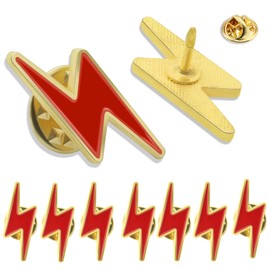 100/Pcs Lightning Bolt Enamel Lapel Pins Bulk - Lightning Mark Badge For Men Women Patriotic Souvenir