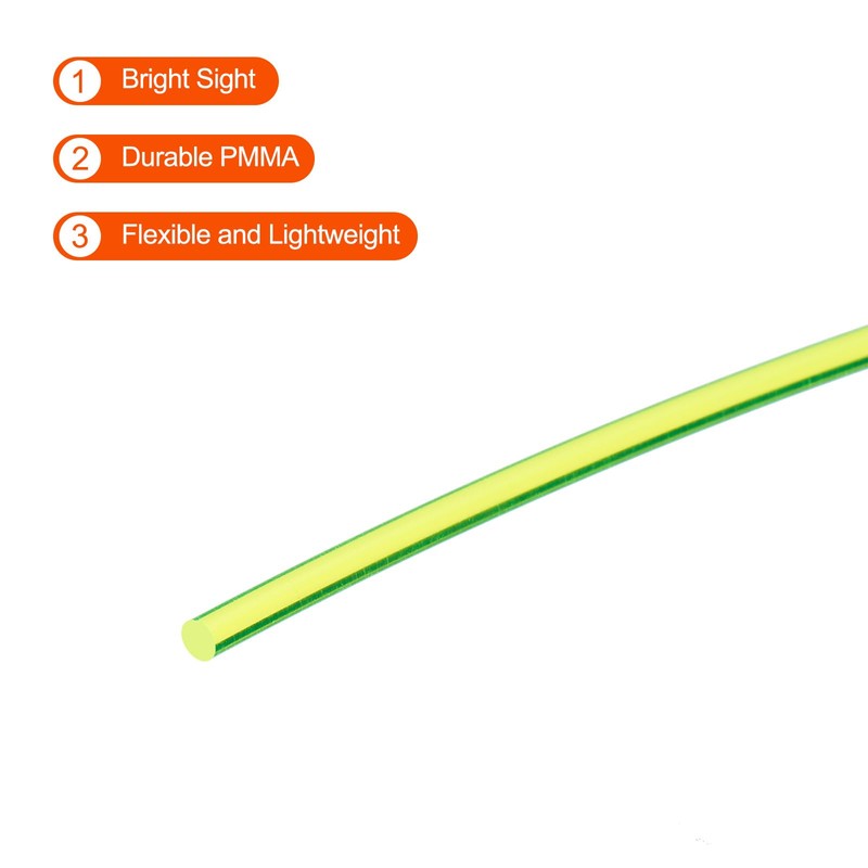 MECCANIXITY Fiber Optic Rods PMMA 3mmx15cm for Sight Filament Fluorescence