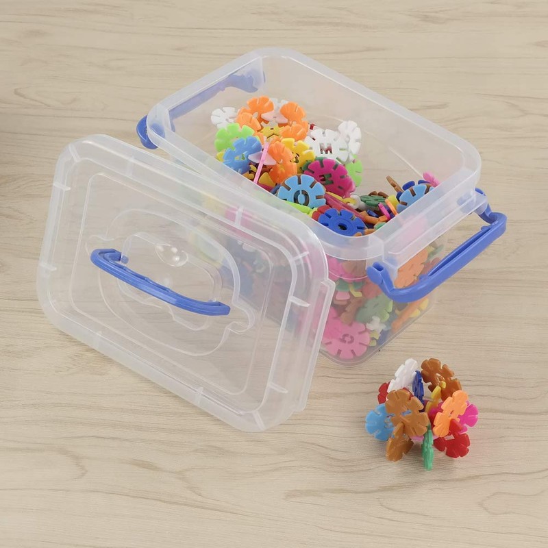 Eudokky Mini Storage Boxes with Lids, 1.8 L Plastic Transparent