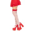 Leg Avenue Spandex sheer polka dot mushroom thigh highs, O/S,