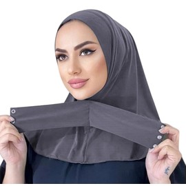 Suillty Fashion Muslim Hijab for Women Instant Snap Fastener Hijab Inner Cap Full Cover Head Wraps Scarf Islam Turban Caps