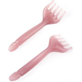 Pack of 2 Resin Scalp Massage Comb, Premium Head Massager with Five Claws, Manual Head Scratcher, Portable Guasha Tool for Moisture, Removal, Relaxation (Pink Purple, One size)