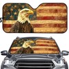Tomeusey Sun Shade for Car Windshield, Retro American Flag Eagle