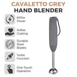 Tower Cavaletto T12059RGG Stick Blender with Turbo Function, 600W, Grey and Rose Gold