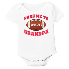 Future Tailgater Football Pass Me to GrandPa Baby Bodysuit for Nebraska Fans