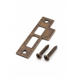 Generic Pestillo de placa de puerta de latón antiguo de 3-1/2 pulgadas para mortaja, Striker, Keeper, reemplazo, latón macizo, 3.5 pulgad...