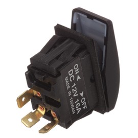 Seachoice Illuminated Rocker Switch, SPST, 3 Terminal, On/Off, Black