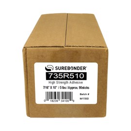 Surebonder 735R510 Full Size 10" High Strength Hot Glue Sticks for Cardboard, Plastic, Wood, Metal - 90 Glue Sticks, Amber, 5 lb Box