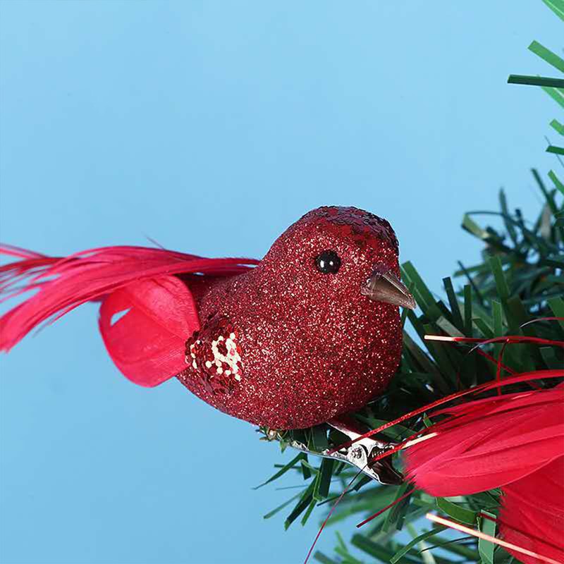 12 PCS Simulation Bird Silver Mini Birds for Home Decoration