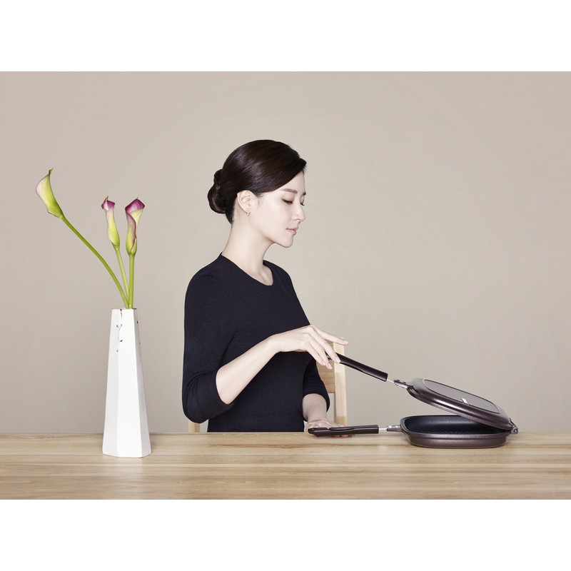 Happycall Titanium Nonstick Double Pan, Flip Pan, Square, Dishwasher Safe,