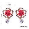 MECHOSEN Women's Earrings, Pierced Style, Cute, Popular, Rose, Flower, White