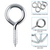 60 Pieces Screw Eyes, 40mm Eye Hooks Screw Blue Zinc-Plated