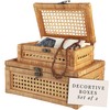CASALLURA Handcrafted Rattan and Cane Rectangular Display Boxes - Stackable