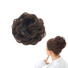 YFFSFDC Women's Hair Bun Wig, Kimono, Chignon, Partial Wig, Hair Extension, Volume Up, Women's Point Wig, Perfect Hairstyle, Easy to Wear, Natural Feel (Dark Brown)