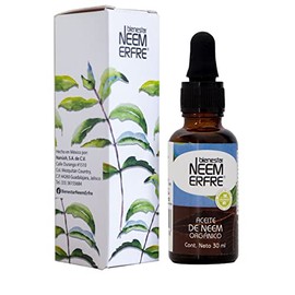 Aceite de NEEM Orgánico 100% puro sin diluir - Azadiractina - Natural Vegano Biodegradable | bienestar NEEM ERFRE (Individual 30 ml)