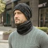 Gorro invierno hombre Gorro y Bufanda para Hombre (Gris)