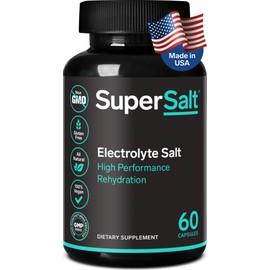 Keto Electrolyte Supplement, Salt Replacement Tablets for Rapid Oral Rehydration & Post Workout Recovery, Magnesium, Zinc, Sodium, Copper | 60 Capsules | Stop Leg Cramps and Restore Energy