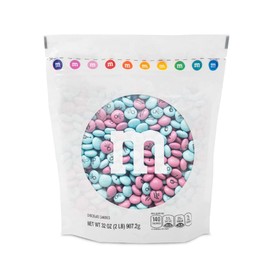 M&M'S Gender Reveal Milk Chocolate Candy, 2lbs of Light Blue & Light Pink M&M'S with Themed Icons for Baby Showers, Gender Reveal Parties & New Baby Favors