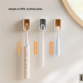 Toothbrush Holders for Bathroom Wall Mounted – [Innovative Single Slot Design] with Cover, 3PCS Space-Saving Toothbrush Organizer for Family, Travel & Shower