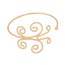 SCRDPRAD Cool Upper Arm Adjustable Bracelet Open Punk Gothic Cuff Bangle Coil Swirl Leaf Wing Butterfly Silver Gold Armband Minimalist Armlet Vintage Jewelry for Women-gold butterfly