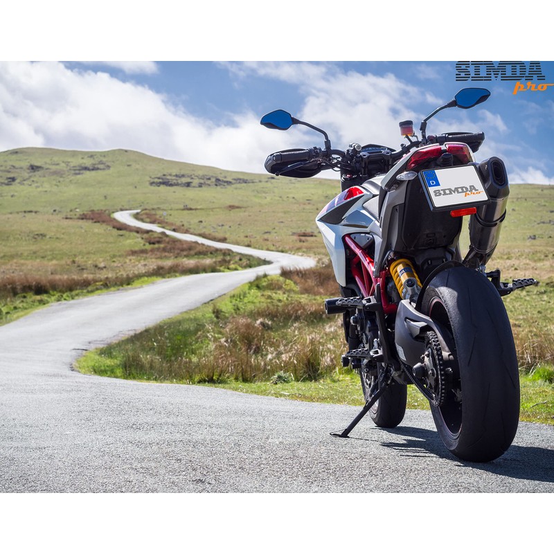 Universal Motorcycle Number Plate Reflector with Holder - E-Approved, Easy