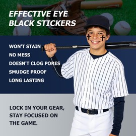 Breathable Eye Black Stickers for Kids, Sports Face Eyeblack Sticker for Football Baseball Softball Themed Party Birthday Party Supplies (M1 40 Pairs)
