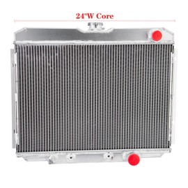 3Row Aluminum Radiator for 1967 1968 1969 1970 Ford Mustang Cougar Fairlane Ranchero XR7 V8 5.0L 7.0L 24"W Core