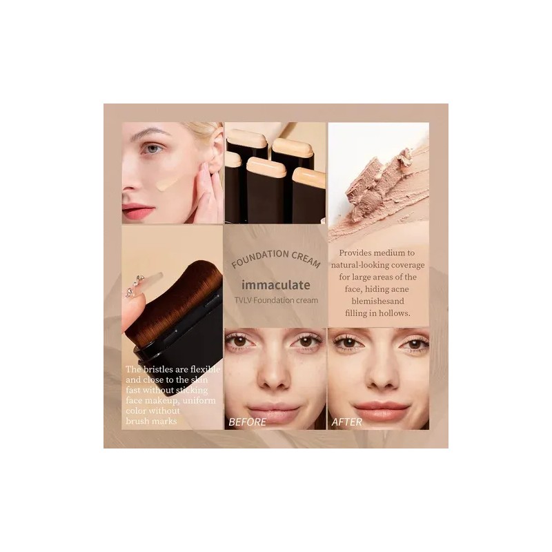 Base De Maquillaje Conceal Skin + Pincel Natural 02 Color
