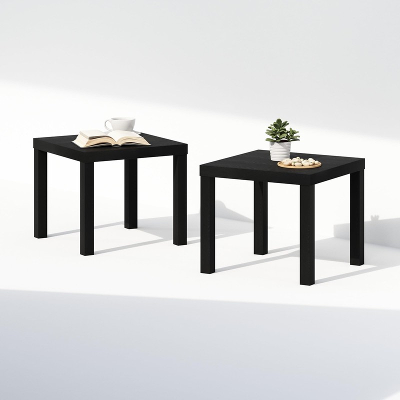 Furinno Simple Square Coffee Table, Side Table, Set of 2,