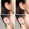 feilok 2 Pairsround Stud Earrings for Women Men Stainless Steel