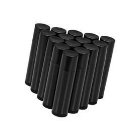 Gatuida 50Pcs Empty Tubes DIY Lip Pomade Storage Containers Black Plastic for Handmade Cosmetics and Craft Projects for and Personal Use