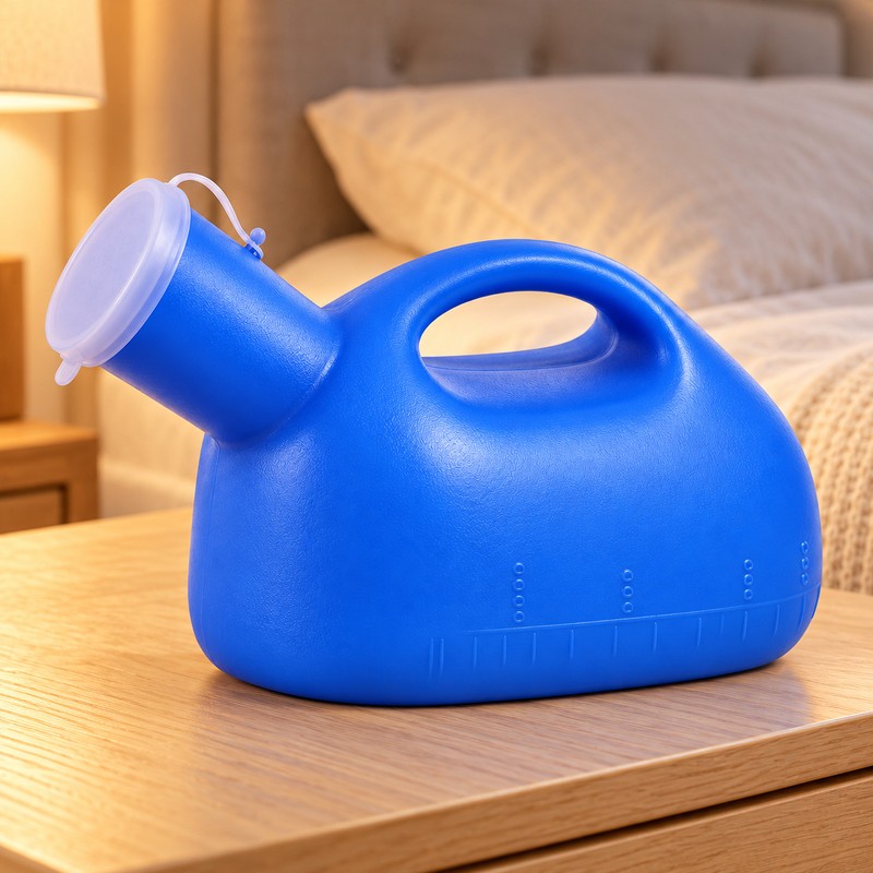 Portable Male Urinal Bottle – 2000mL with Lid and Handle
