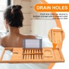 Unbranded Bamboo Extendable Bath Caddy Tray - Tub Rack, Wine