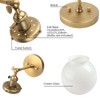 Pathson Hardwired Wall Sconce with White Globe, Brass Bathroom Vanity