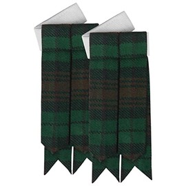 DSS KILTS Scottish Kilt Hose Flashes for Men-Socks Flashes for Men (Acrylic Wool, Brown Watch Tartan)