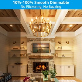 TORCHSTAR Dimmable E12 LED Candelabra Bulb 60W Equivalent, Vintage Chandelier Light Bulbs, UL Listed, LED Filament Candle Bulb C11, Clear Glass, Ceiling Fan Light Bulbs, 2700K Soft White, Pack of 6