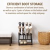 MyGift Industrial Metal & Burnt Wood 4-Pair Boot Rack with