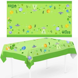1pc Oxford Cloth UFO Alien Theme Tablecover Alien Birthday Tablecloth Alien Party Table Decorations for Kids Girls Boys Birthday Baby Shower First Birthday Outer Space Solar System Party Supplies