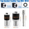 KEWAYO 3PCS Adjustable Tap Socket Set,Tap Sockets With a 3/8"