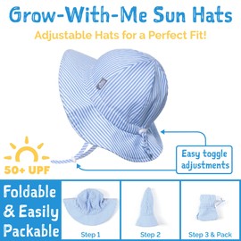 JAN & JUL Newborn Boy Beach Sun-Hat for Baby, Adjustable Strap (S: 0-6 Months, Bugs)