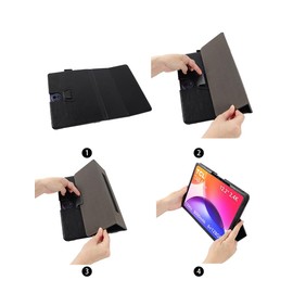 Case Compatible with Fro TCL Tab A1 Plus 12.2 inch (9445x) Tablet Folding Stand Protective Cover with Pencil Holder and Wrist Strap Full Protection (PU Bracket Black)