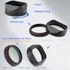 Square Metal Lens Hood for Fuji X100VI Camera Accessories Black