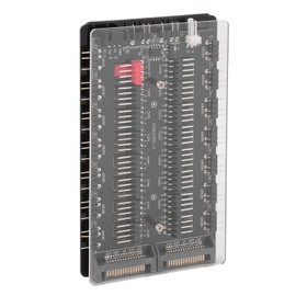 2 in 1 ARGB PWM Fan Hub, 16 Way ARGB PWM Fan Hub, SATA Interface Power Supply Magnetic 4Pin PWM 3Pin ARGB Case Fan Hub with Acrylic Case