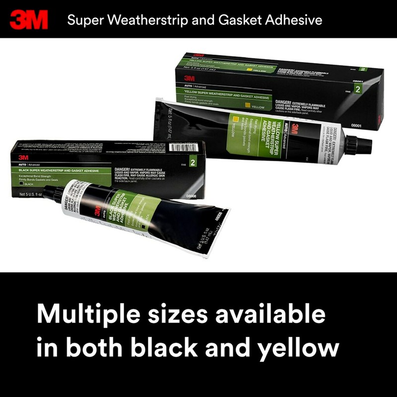 3M Super Weatherstrip and Gasket Adhesive, 08001, Yellow, 5 fl