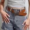 Heart Western Leather Belt for Women Men Star Buckle Waist