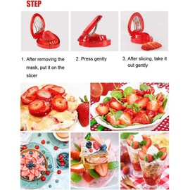 Red Strawberry Slicer,Cup Slicers | Egg Slicers | banana slicers | Strawberry Cutter | Quickly Making Fruit Vegetable,Stainless Steel Blade Kitchen Tools and Gadgets Fruit and Vegetable Tools