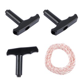RUNEAY Starter Rope Lawn Mower 10 m Diameter 3.5 mm Starter Rope with 3 Pieces Starter Handle for Lawn Mower Chainsaw Trimmer Edger Brush Cutter Engine Parts