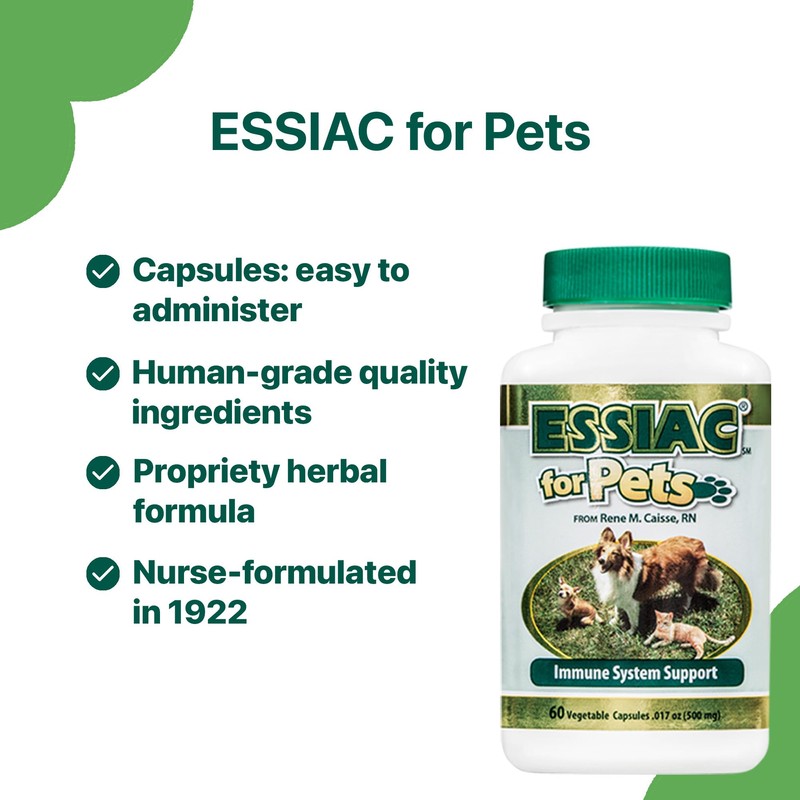 Essiac International Herbal Supplement for Pets, 60 Capsules