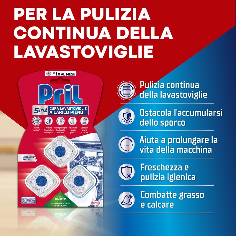 Pril 5in1 Tabs Cura Lavastoviglie a Carico Pieno (6 confezioni